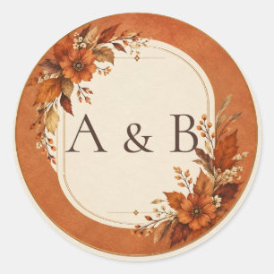 Sheet:Burnt Orange Autumn Wedding Envelope Seals