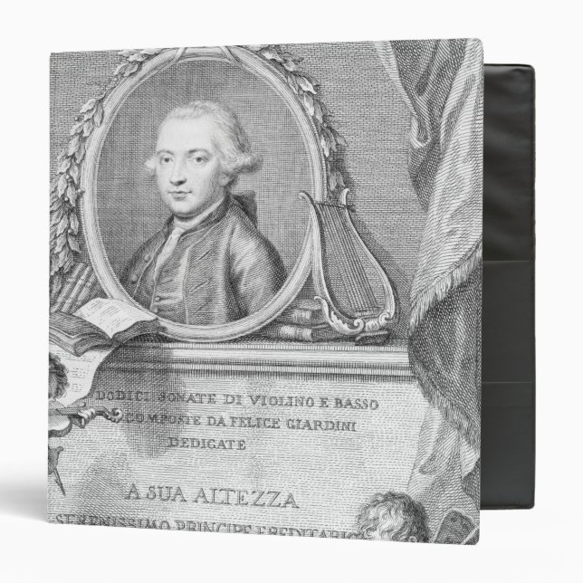Sheet Cover with a portrait of Felice Giardini Binder (Front/Inside)
