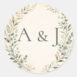 Sheet:Elegant Botanical Wedding Envelope Seals