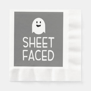 Sheet Faced Funny Halloween Party with Cute Ghost Napkin