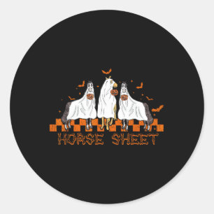 Sheet Halloween Ghost Horse Pumpkin Costume Boo  Classic Round Sticker