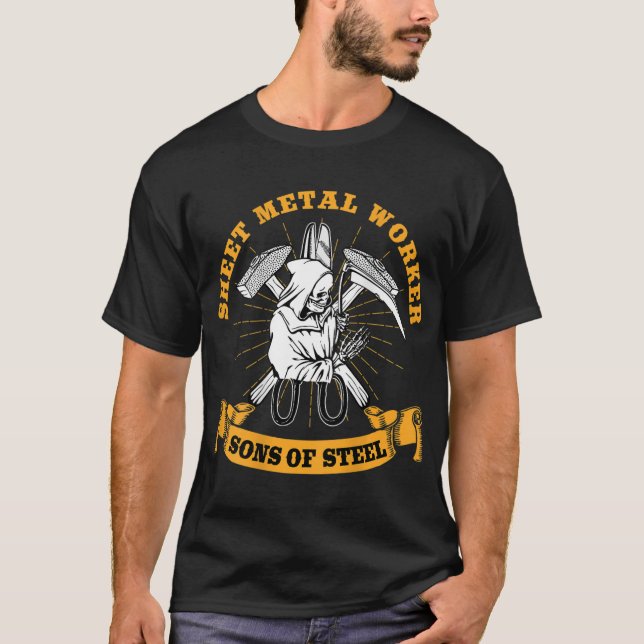 Sheet Metal Worker Design On Back Of T-Shirt (Front)