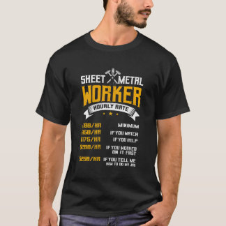 Sheet Metal Worker On Back Of T-Shirt