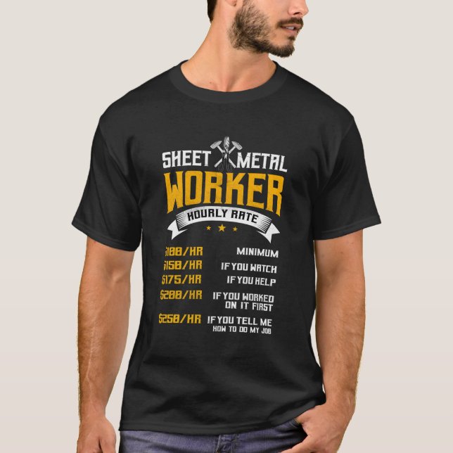 Sheet Metal Worker On Back Of T-Shirt (Front)