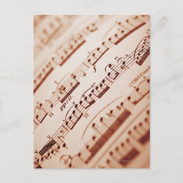 Sheet Music 5 Postcard (Front)