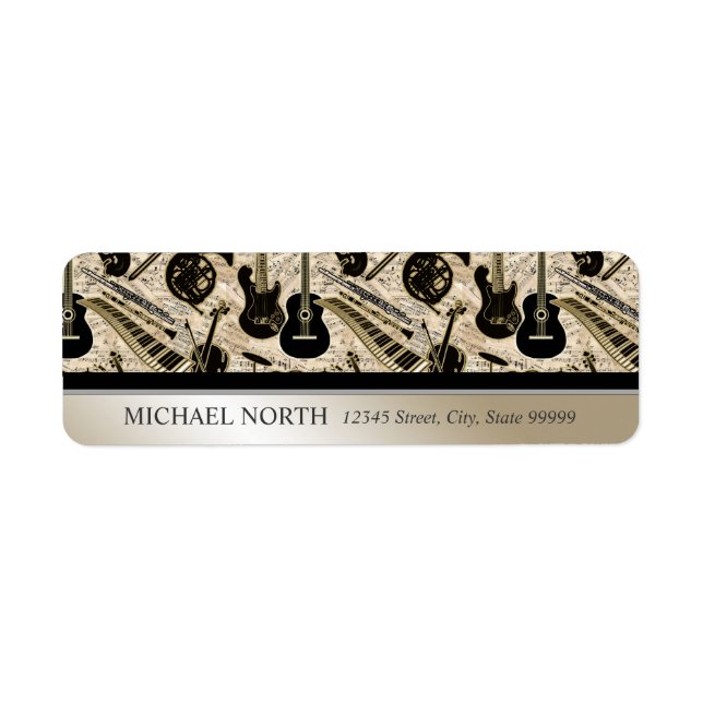 Sheet Music and Instruments Black/Gold (Front)