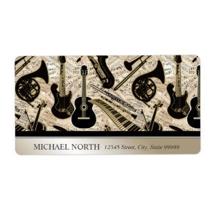 Sheet Music and Instruments Black/Gold