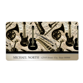 Sheet Music and Instruments Black/Gold