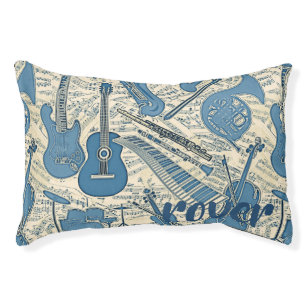 Sheet Music and Instruments Blue/Ivory ID481 Pet Bed
