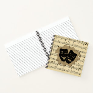 Sheet Music and Teather Masks Notebook