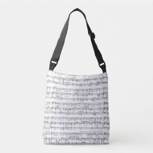 Sheet Music Black and White Pattern Crossbody Bag