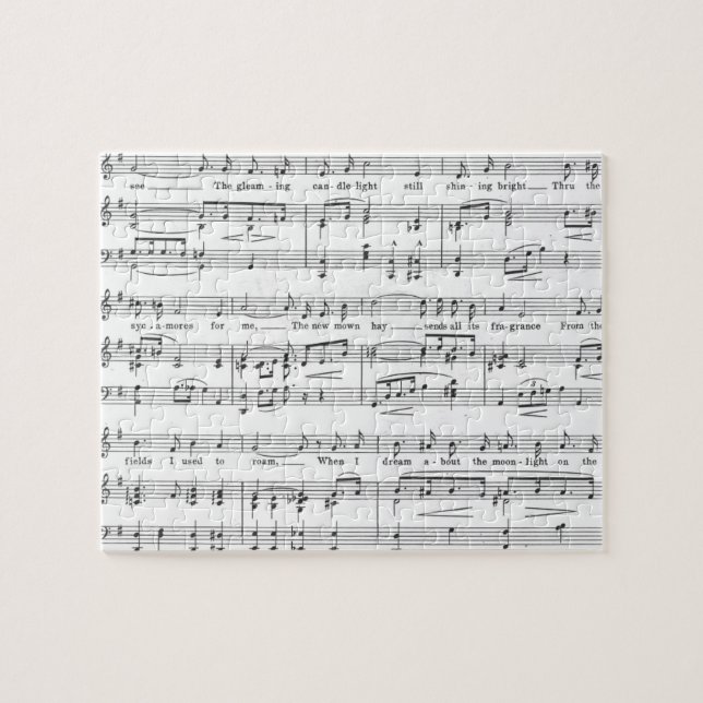 Sheet Music Black and White Pattern Jigsaw Puzzle (Horizontal)