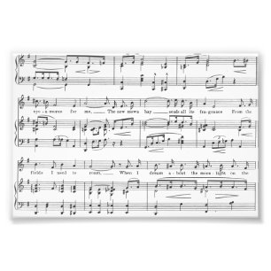 Sheet Music Black and White Pattern Photo Print