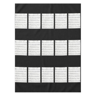 Sheet music black and white tablecloth