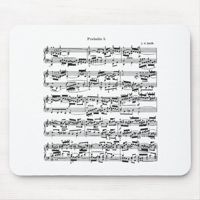 Sheet Music by Bach Mouse Pad (Front)