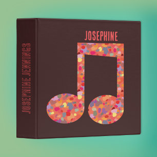 Sheet Music Colorful Pattern Note -  Personalized Binder