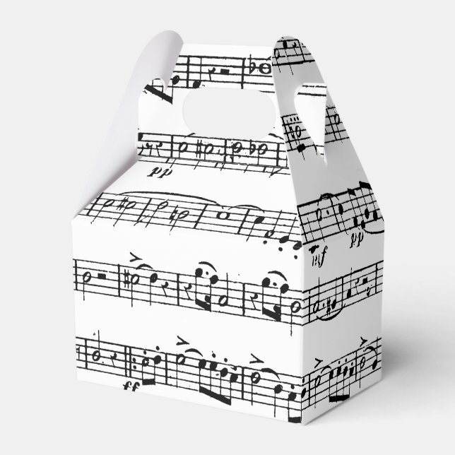 Sheet Music for Piano Recital Favor Box (Front Side)
