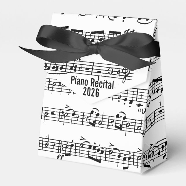 sheet music for piano recital favor box (Front Side)
