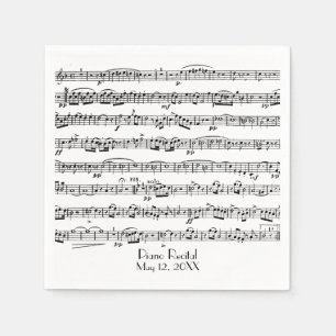 Sheet Music for Piano Recital Napkin