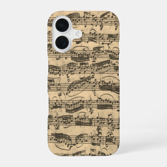 Sheet Music from JS Bach iPhone 16 Case (Back)