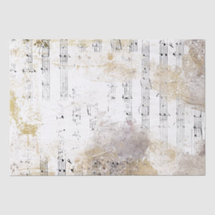 Sheet Music Gold Silver Music Notes Decoupage Idea
