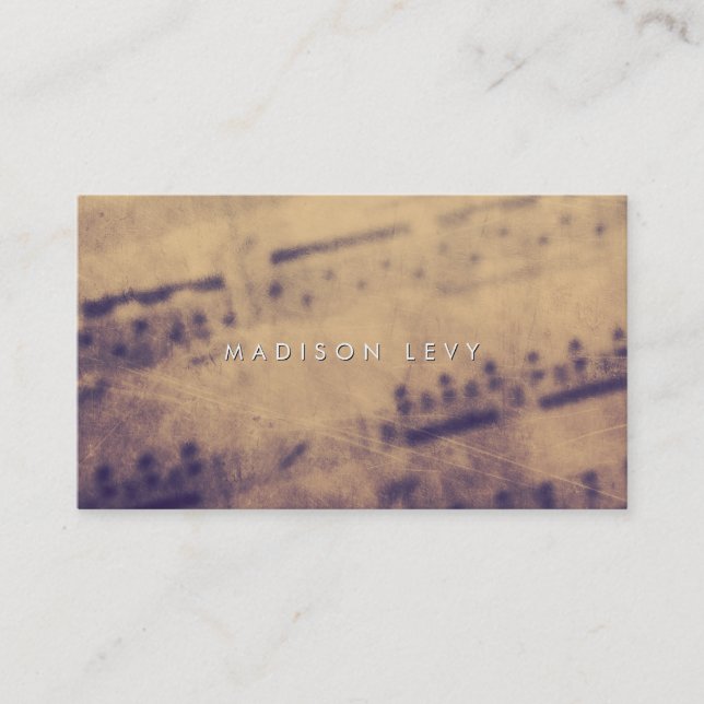 Sheet Music Grunge Teacher Musician Player Appointment Card (Front)