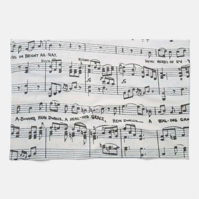 Sheet Music Kitchen Towel (Horizontal)
