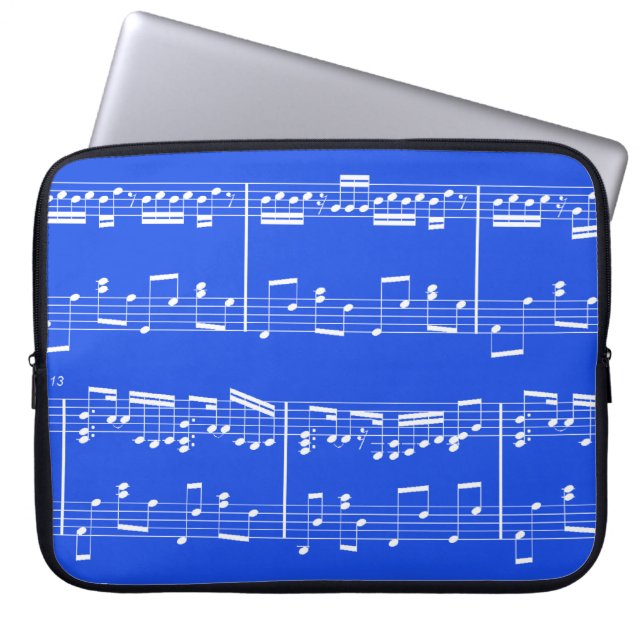 Sheet Music Laptop Case Royal Blue (Front)
