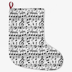 Sheet Music Large Christmas Stocking