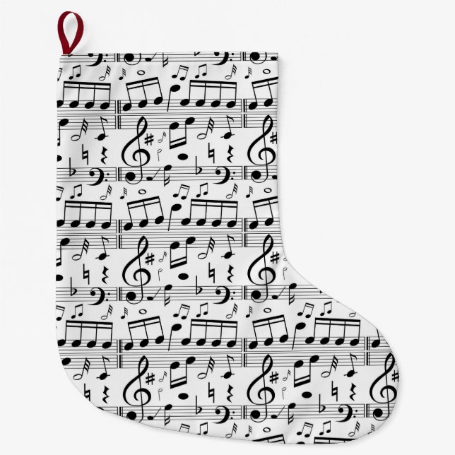Sheet Music Large Christmas Stocking (Front)