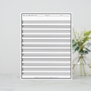 Sheet Music Manuscript Staff Line Clef Paper Sheet