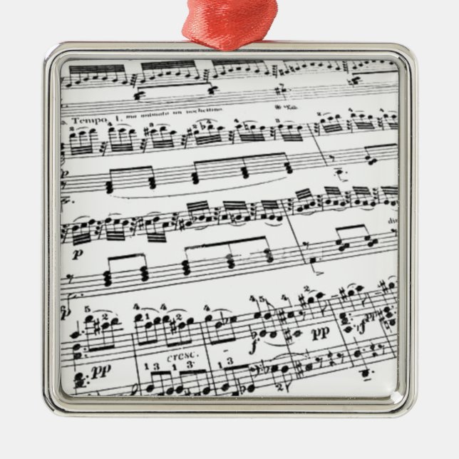 Sheet Music Metal Ornament (Front)