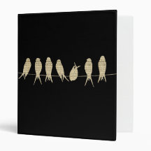 Sheet Music Musical Note Birds on a Wire on Black