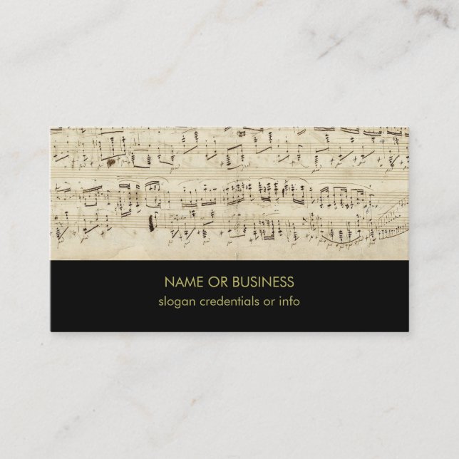 Sheet Music Musical Notes Score Business Card (Front)