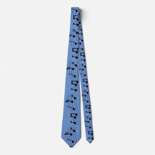 Sheet Music Notes Periwinkle  Tie (Front)