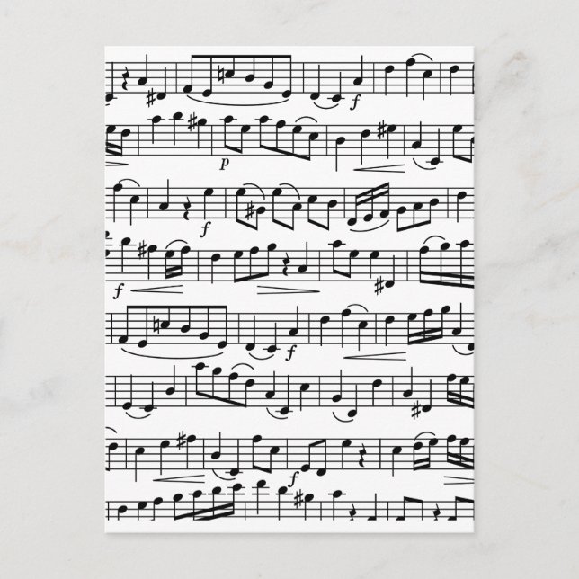 Sheet Music Notes            Postcard (Front)