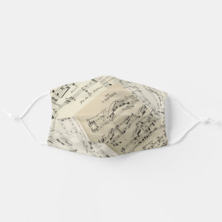 Sheet music on a mask: cloth face mask