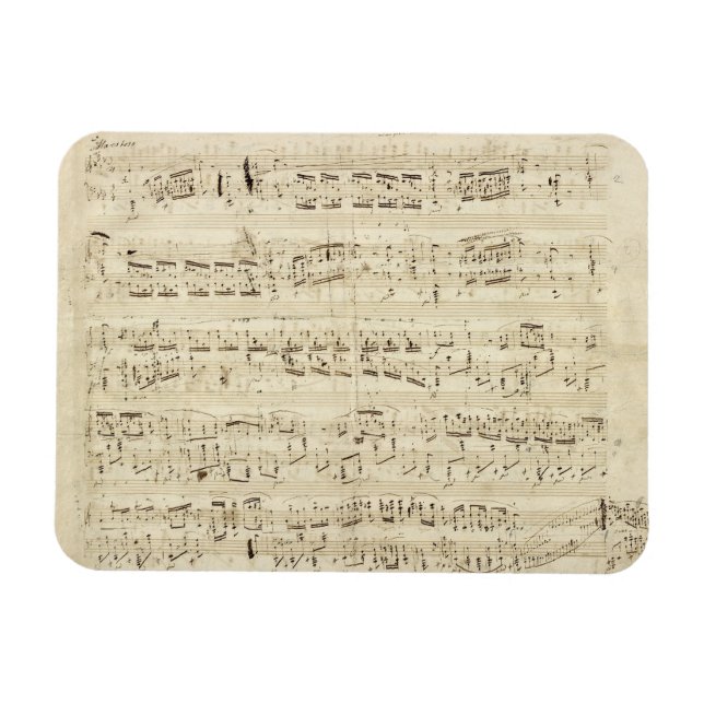 Sheet Music on Parchment Handwritten in Ink Magnet (Horizontal)