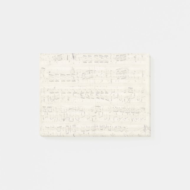 Sheet Music on Parchment Handwritten in Ink Post-it Notes (Front)