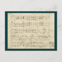 Sheet Music on Parchment Handwritten in Ink