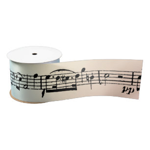 Sheet Music on Pastel Abstract Satin Ribbon