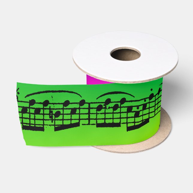 Sheet Music on Rainbow Satin Ribbon (Spool)