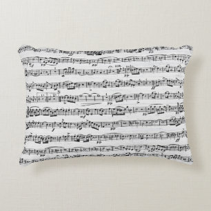Sheet Music On Whitewashed Wood Accent Pillow