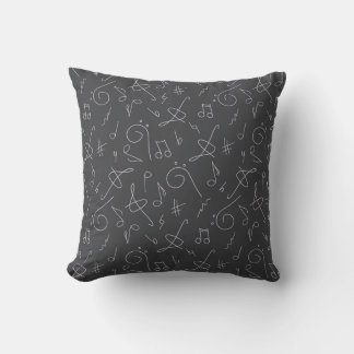 sheet music pattern throw pillow