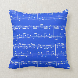 Sheet Music Pillow  Royal Blue