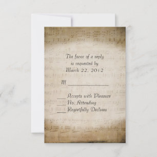 Sheet Music RSVP for Matching Wedding Invites