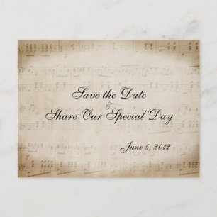 Sheet Music Save the Date Postcard
