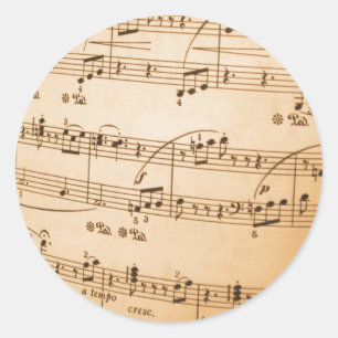 Sheet Music Template Create Your Own Custom Gifts Classic Round Sticker