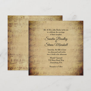 Sheet Music Theme Wedding Invitation