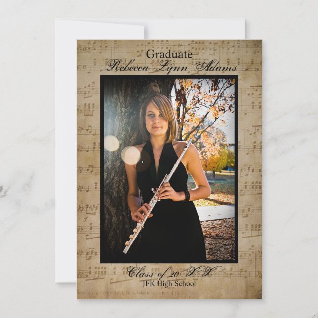Sheet Music w/Photos - Graduation Announcement (Front)